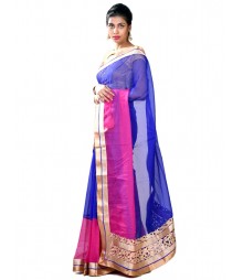 Pink & Royal Blue Ravishing Designer Collection Saree MDL-S-SR1-020